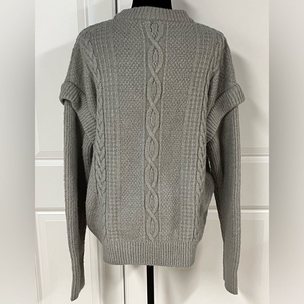 Elan Cable Knit Drop Shoulder Sweater - Picture 3 of 7